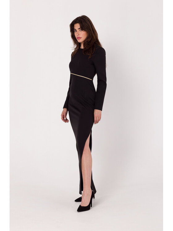 Makover Makover Každodenné šaty K180 Čierna Modern Fit