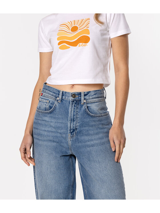 Lee Cooper Lee Cooper T-Shirt SUN 1160 Biały Loose Fit