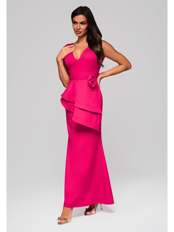 Ombre Ombre Sukienka wieczorowa LA-OM-DLR212 Różowy Regular Fit