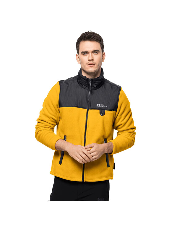 Jack Wolfskin Jack Wolfskin Polar Jack Wolfskin Dna Grizzly Fleece FZ M Żółty Regular Fit