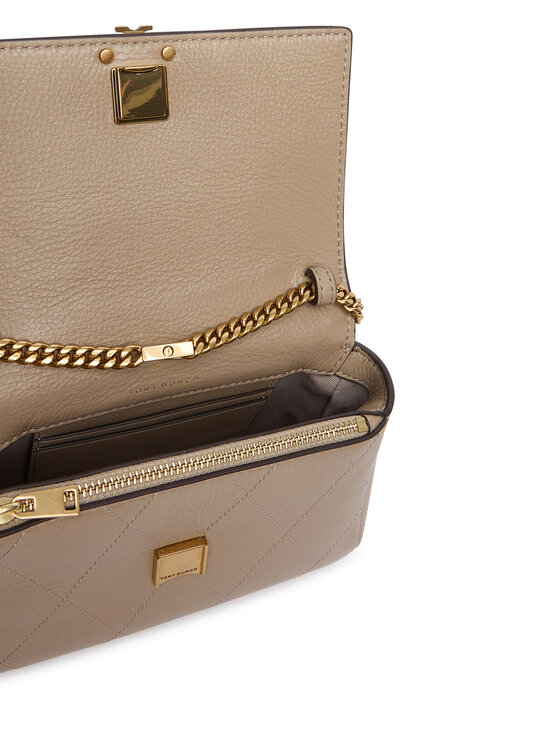 Tory Burch Tory Burch Rankinė Charlie Quilted Mini Top Handle Chain Wallet 186032 Smėlio