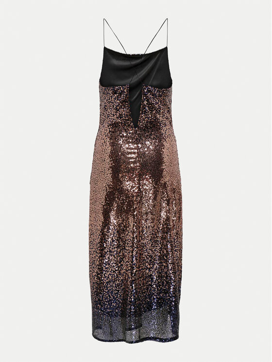 ONLY ONLY Sukienka koktajlowa Lola 15334031 Brązowy Regular Fit