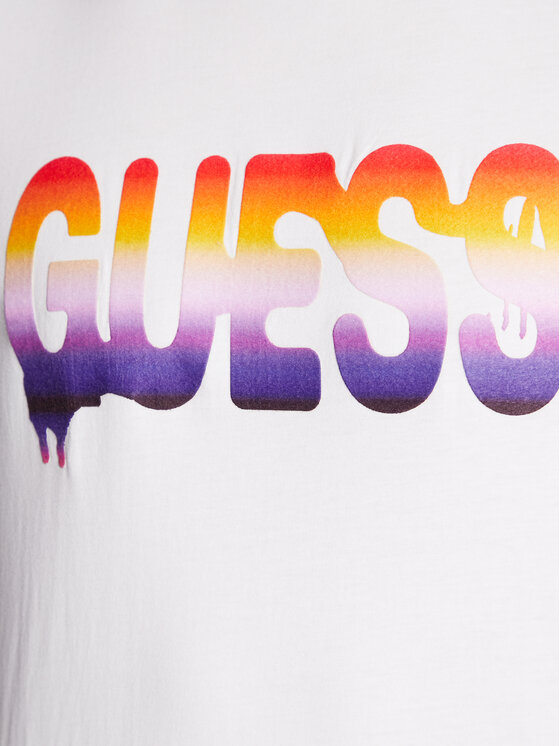 Guess Guess Tričko M3RI52 KBDK0 Biela Slim Fit