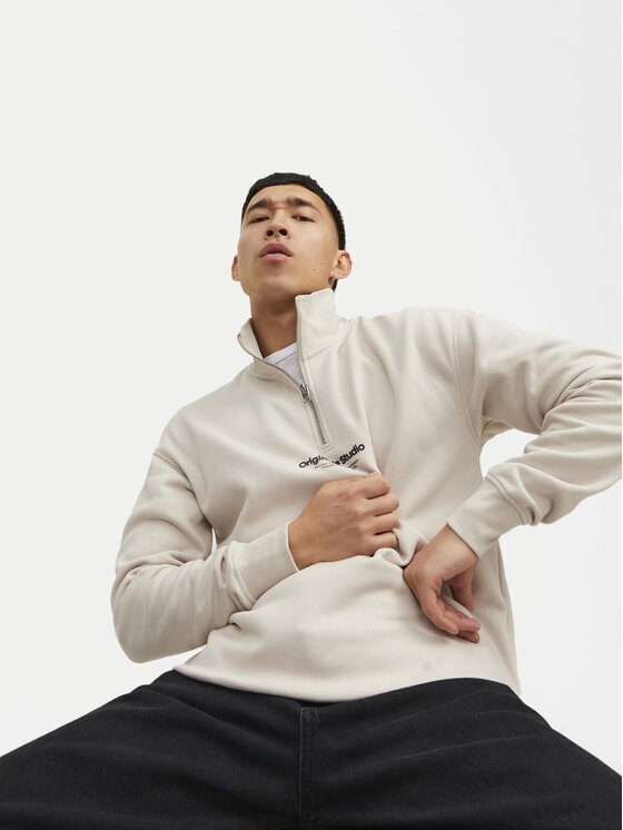 Jack&Jones Jack&Jones Majica dugih rukava Vesterbro 12241777 Bež Relaxed Fit