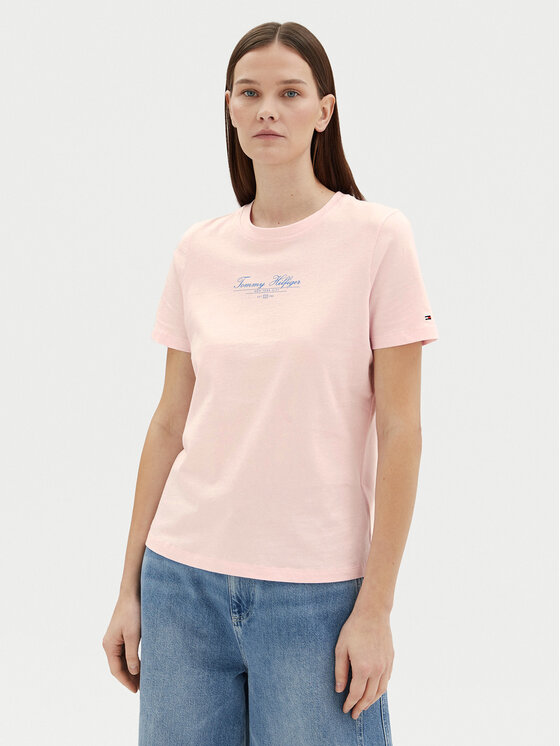 Tommy Hilfiger Tommy Hilfiger T-Shirt WW0WW45428 Růžová Regular Fit