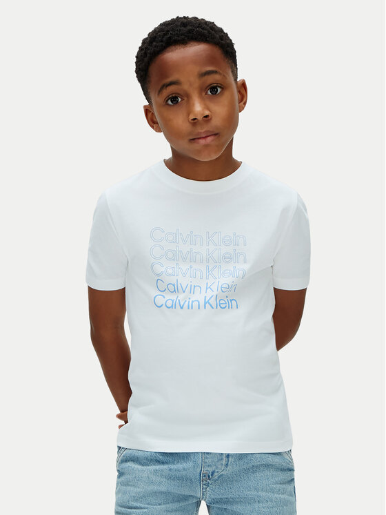 Calvin Klein Jeans T-Shirt LVCKSJA10B Biały Regular Fit
