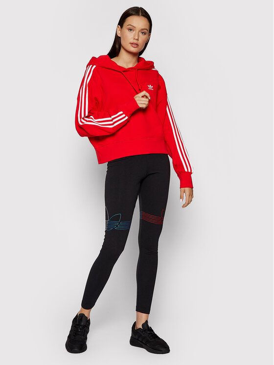 Felpa adicolor Classics H34614 Rosso Relaxed Fit