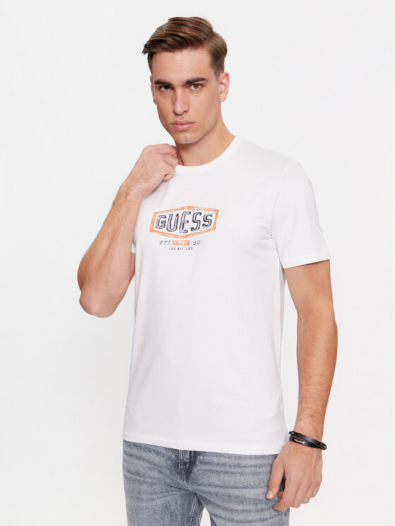 Guess T-krekls M4RI33 J1314 Balts Slim Fit