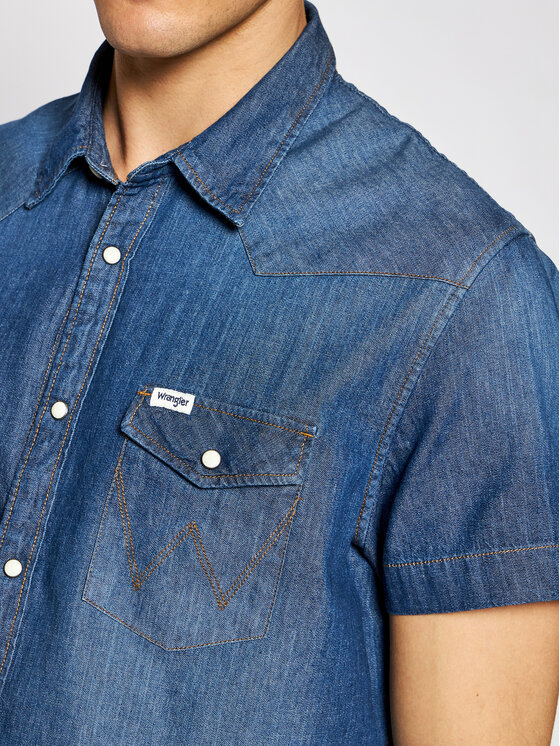 Wrangler Wrangler Koszula jeansowa Western W5J05K30P 112130147 Granatowy Regular Fit