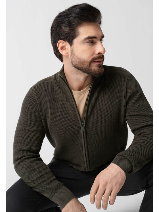 Volcano Volcano Sweter S-TAU Zielony Regular Fit