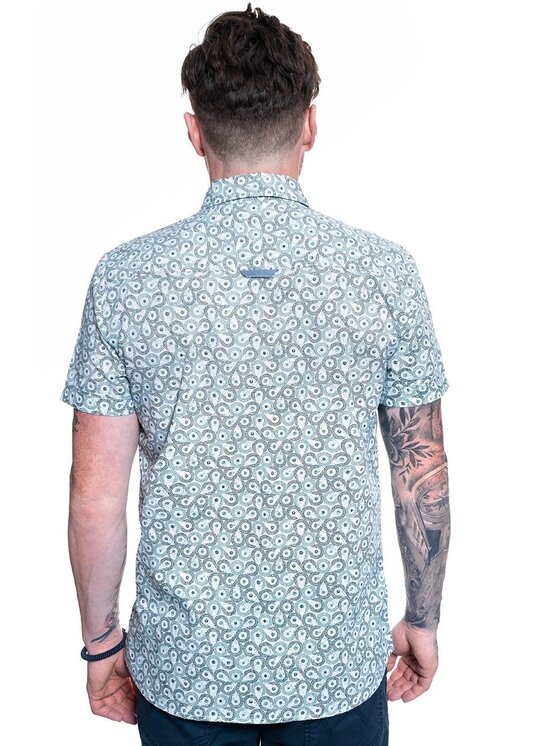 Mustang Mustang Camicia CHRIS BASIC AOP Bianco Slim Fit