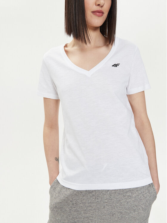 4F 4F T-krekls 4FWSS24TTSHF1162 Balts Regular Fit