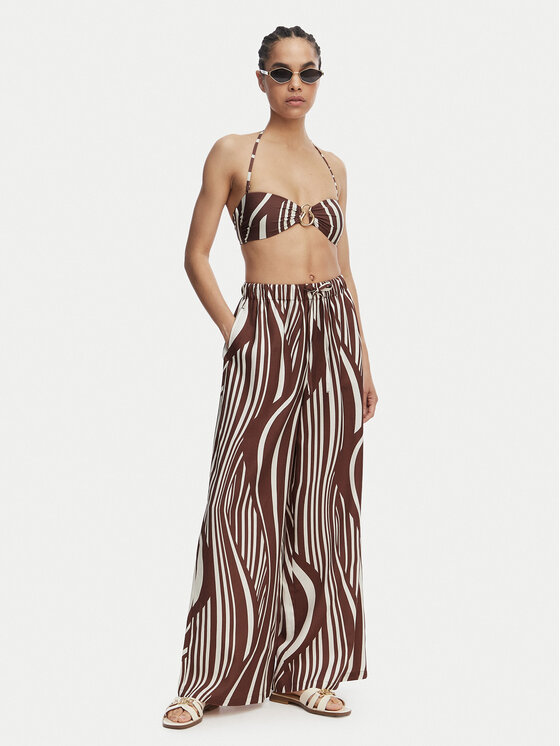Seafolly Seafolly Pantaloni di tessuto Coastline 55541-PA Marrone Wide Leg