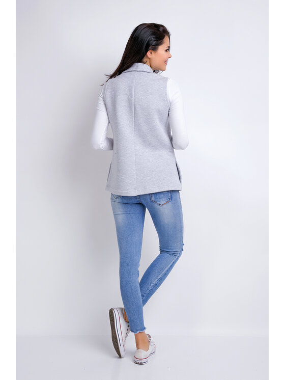 Awama Awama Gilet A155 Grigio Basic Fit