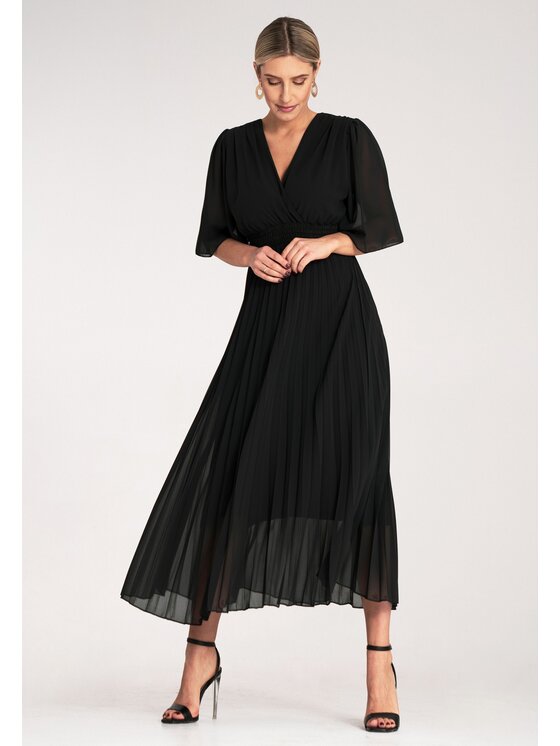 FIGL FIGL Koktejlové šaty M1124 Čierna Feminine Fit