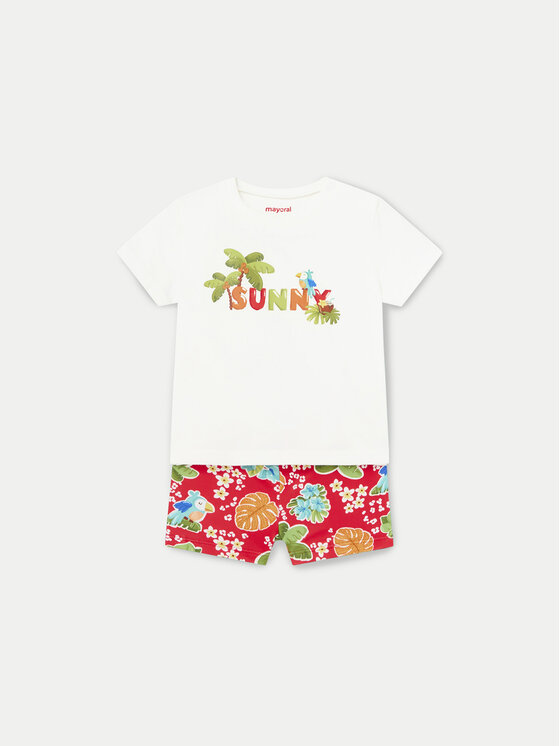 Mayoral Mayoral Set de tricou și costum de baie 1648 Roșu Regular Fit