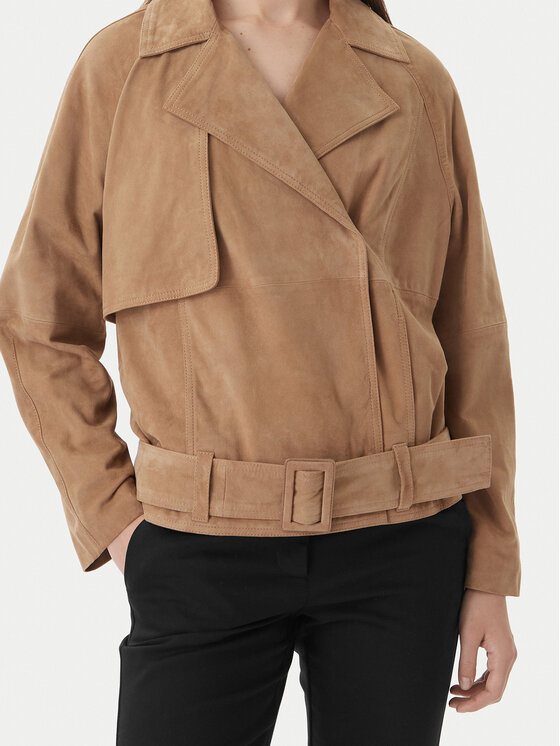 Marella Marella Lederjacke Epoca 2613441061 Beige Regular Fit