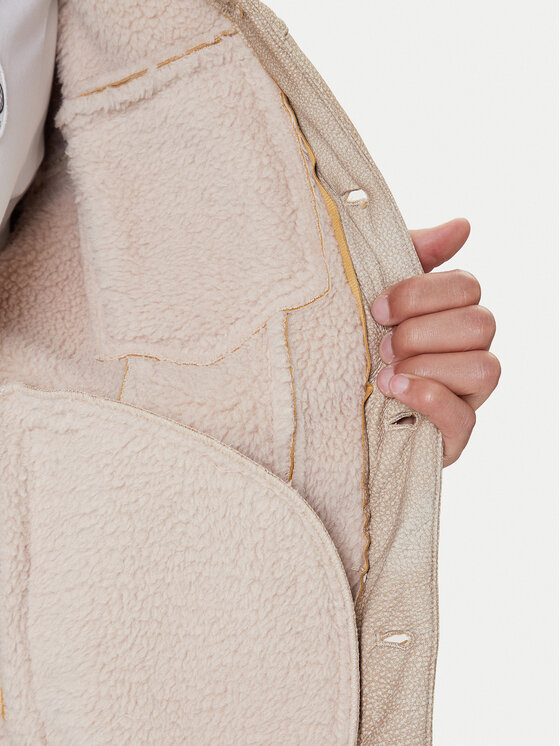 Guess Guess Μπουφάν από απομίμηση δέρματος M5BL0I W2500 Μπεζ Regular Fit