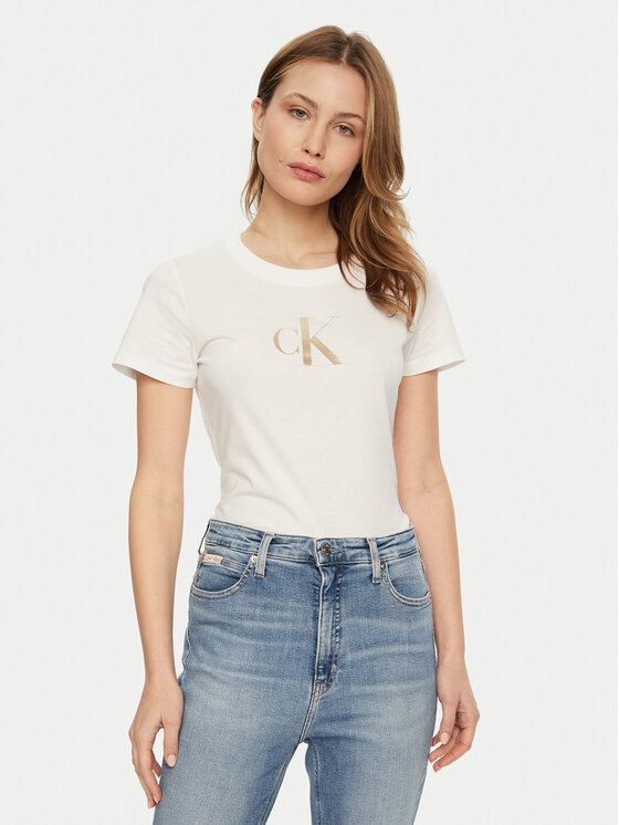 Calvin Klein Jeans Calvin Klein Jeans T-Shirt Gradient J20J224982 Bílá Slim Fit