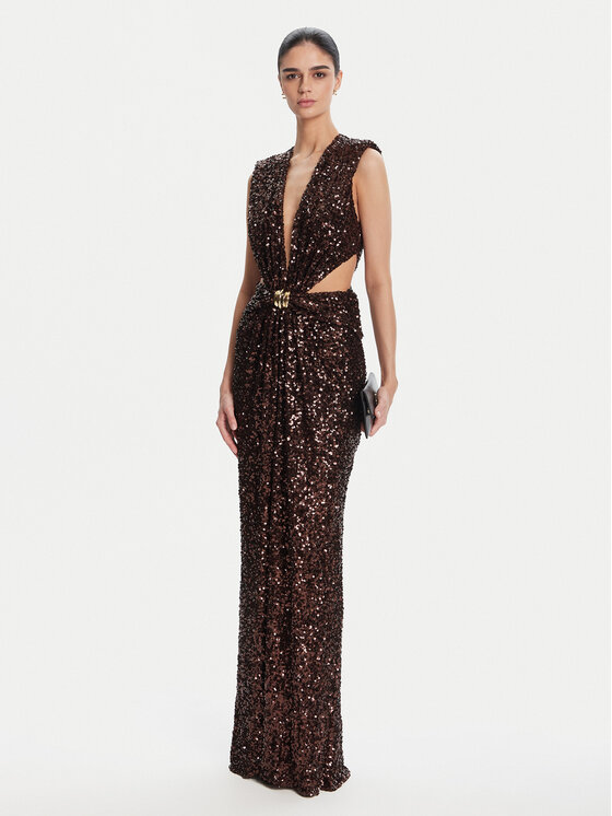 Elisabetta Franchi Elisabetta Franchi Večerna obleka ABR4852E2 644 Rjava Regular Fit