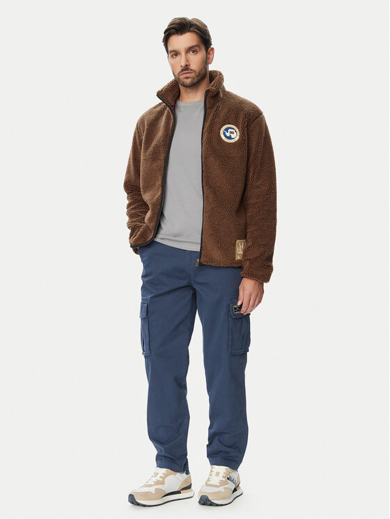Napapijri Napapijri Felpa di pile T-Archive NP0A8APE Marrone Relaxed Fit