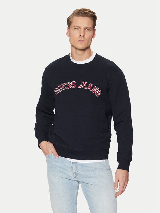 Guess Jeans Guess Jeans Pulóver M5RQ41 KCPR1 Sötétkék Regular Fit