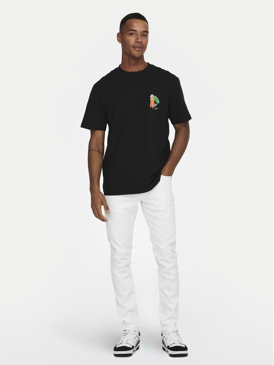 Only & Sons Only & Sons Traperice Loom 22026529 Bijela Slim Fit