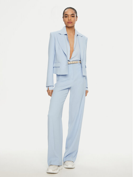Patrizia Pepe Patrizia Pepe Auduma bikses 8P0685/A545-CA38 Gaiši zils Regular Fit