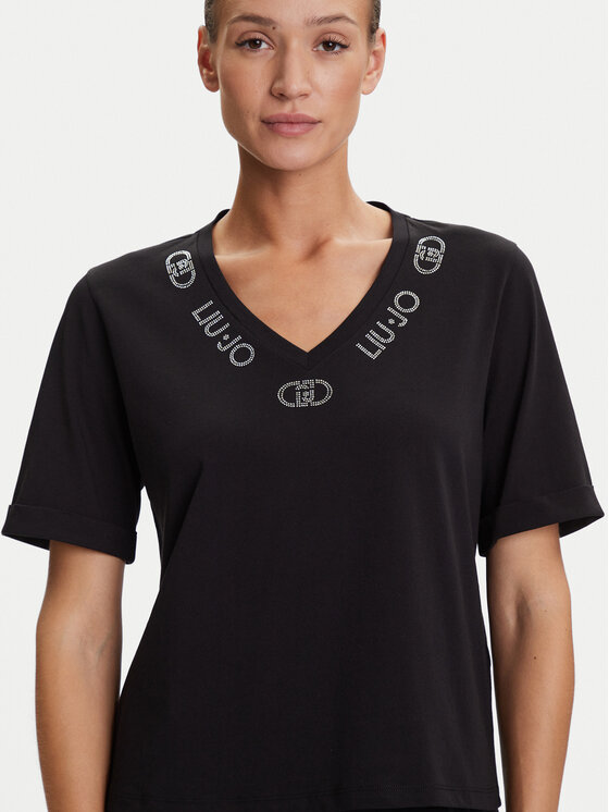 Liu Jo Sport Liu Jo Sport T-särk TF5143 JS003 Must Regular Fit