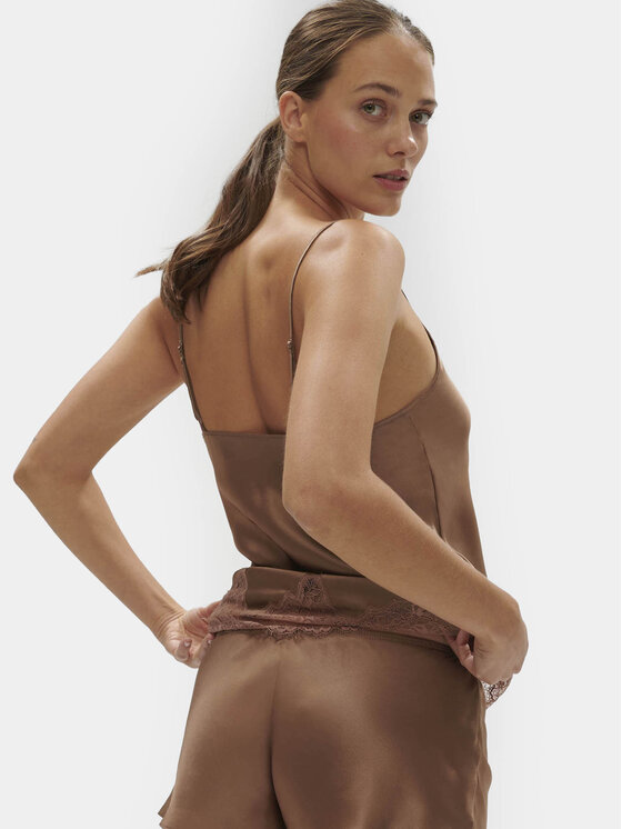 Simone Pérèle Simone Pérèle Cămașă pijama Nocturne 17F900 Bej Comfort Fit