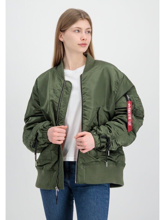 Alpha Industries Alpha Industries Kurtka bomber CWU MA-1 Bomber Jacket Women Zielony Oversize