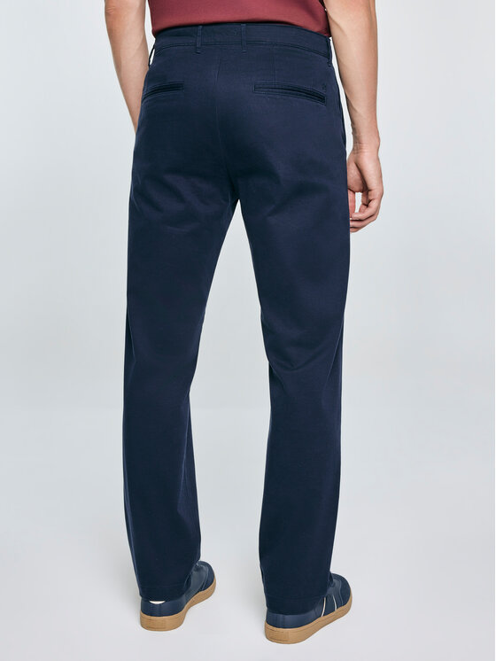 BIG STAR BIG STAR Chinosy TREVOR Granatowy Slim Fit