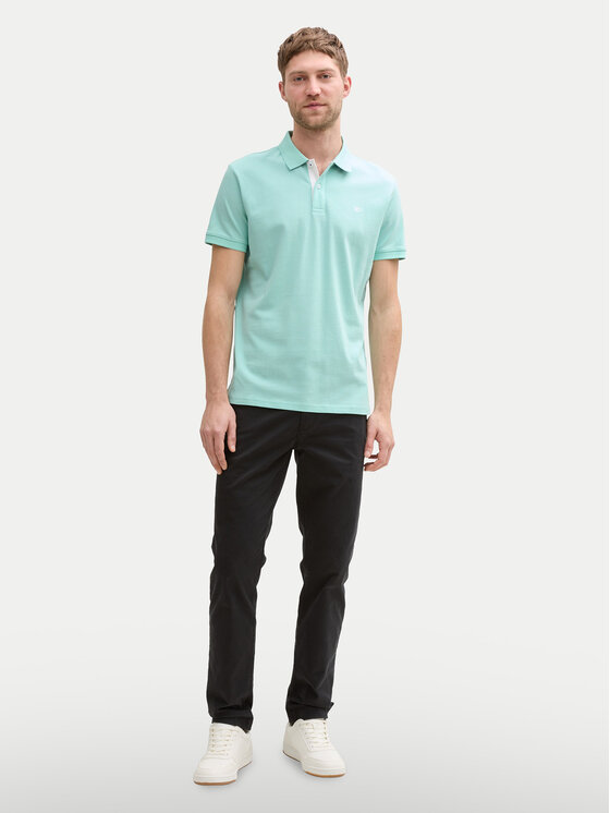 Tom Tailor Tom Tailor Тениска с яка и копчета 1031006 Зелен Regular Fit