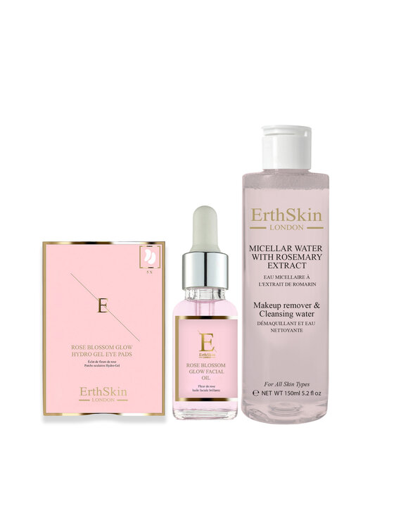 Erthskin London Erthskin London Płyn micelarny z ekstraktem + ROZŚWIETLAJĄCY OLEJEK + ROZŚWIETLAJĄCE HYDROŻELOWE PŁATKI POD OCZY Płyn micelarny
