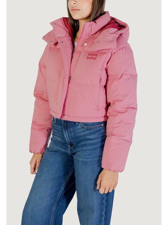 Tommy Jeans Tommy Jeans Μπουφάν πουπουλένιο TJW ALASKA GRID CRP Ροζ Cropp Fit