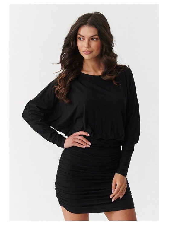 Makadamia Makadamia Sukienka codzienna M900 Czarny Loose Fit