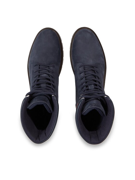 Tommy Hilfiger Tommy Hilfiger Planinarske cipele Corporate Hilfiger Nubuck Boot FM0FM04801 Plava