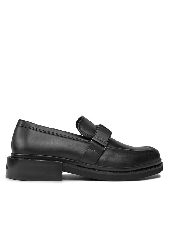 Pantofi Calvin Klein Moccasin W/ Iconic Plaque HM0HM01452 Triple Black 0GJ