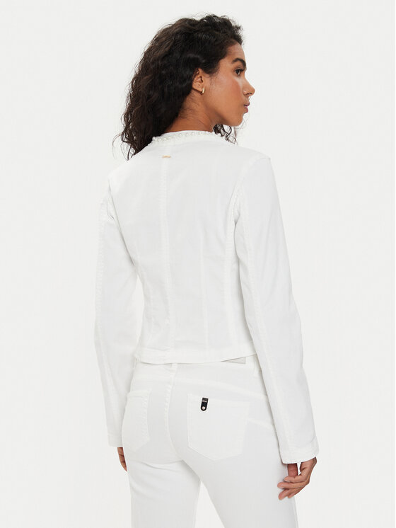 Liu Jo Liu Jo Kurtka jeansowa MA4278 T3489 Écru Slim Fit