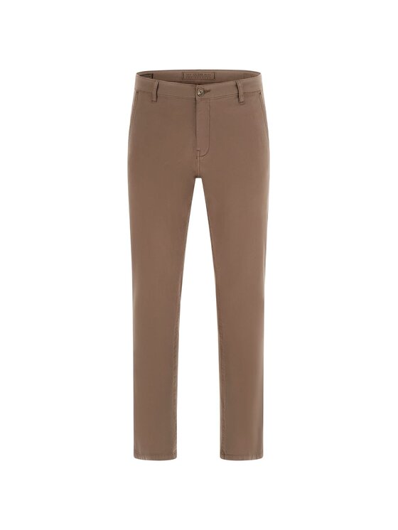 Guess Guess Spodnie materiałowe 181385 Brązowy Regular Fit