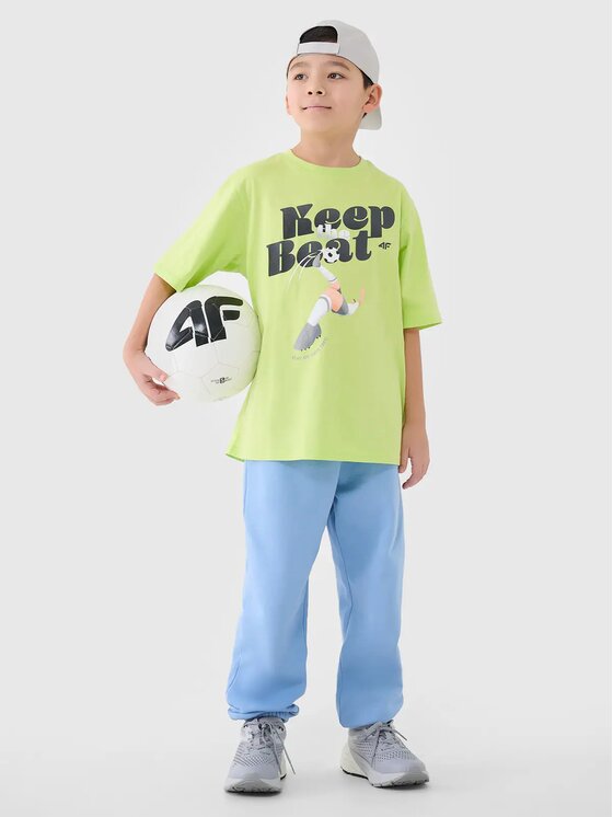 4F 4F T-Shirt 4FJASAW24TTSHM2596-72S Zielony Oversize