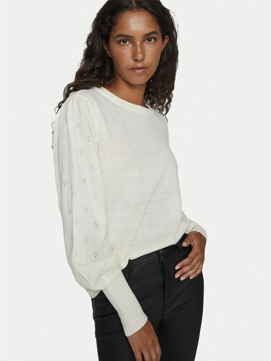 Vila Vila Pulover Ava 14090317 Écru Regular Fit