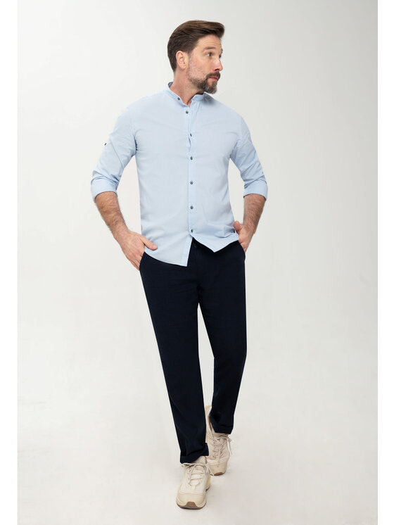 Volcano Volcano Koszula K-EVERT Niebieski Slim Fit