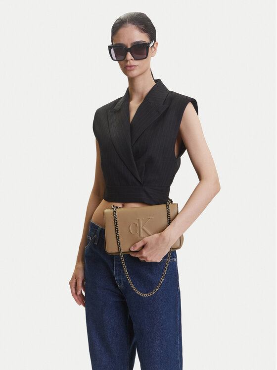Calvin Klein Jeans Calvin Klein Jeans Torbica Sculpted Ew Flap25 Shoulder Bag LV04K3035G Bež