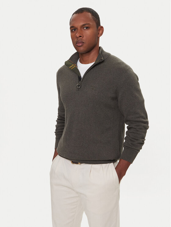 Barbour Pulover Half Zip MKN1074OL91 Verde Regular Fit