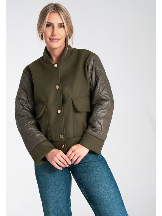 FIGL FIGL Bunda bomber M1097 Zelená Regular Fit