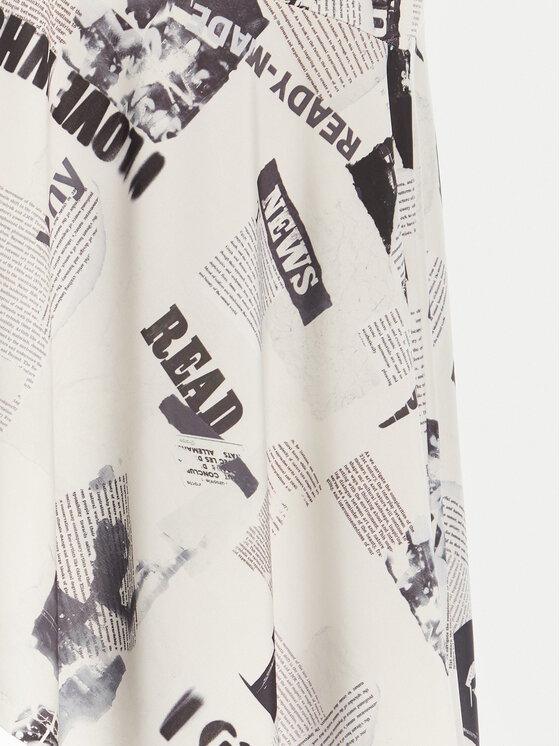 Desigual Desigual Midi szoknya Breaking News 25WWFK07 Fehér Regular Fit