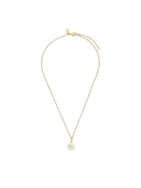 Coach Náhrdelník Signature Coin Pearl Pendant Necklace 37440611GLD107 Zlatá