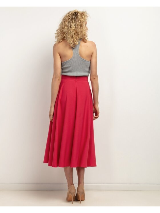 Tessita Tessita Spódnica midi SPÓDNICA_T440 _5_M Czerwony Flared Fit