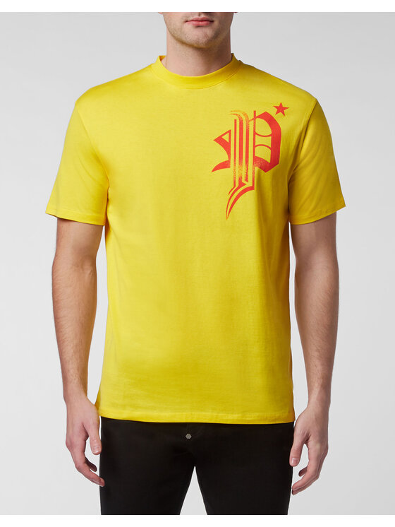 PHILIPP PLEIN PHILIPP PLEIN T-Shirt 247 Żółty Regular Fit
